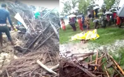 घर के गिरने के साथ चार ज़िंदगियां हुईं खत्म
