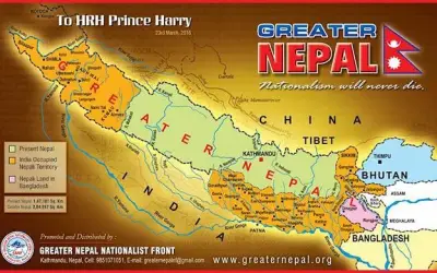 ग्रेटर नेपाल के नक्शे में नेपाल ने किया बिहार और यूपी पर दावा
