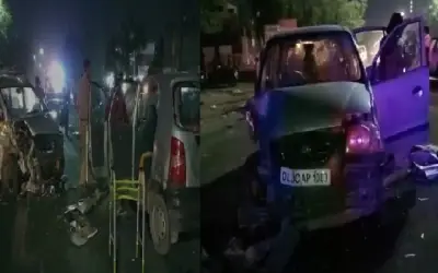 नोएडा में बेकाबू कार ने सात लोगों को रौंदा