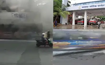 मुंबई में बेस्ट की बस में लगी आग, कोई हताहत नहीं