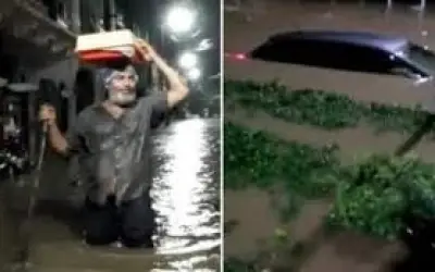 भारी बारिश से डूबा हैदराबाद