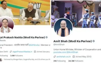 सोशल मीडिया पर बीजेपी के नेताओं का नया नारा मैं हूं मोदी का परिवार