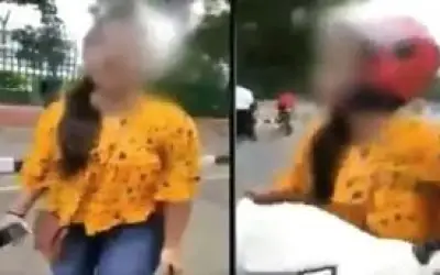 चालान का नाम सुनकर दिल्ली में लड़की ने किया बड़ा ड्रामा