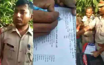 विरोध के बाद दारोगा ने काटा अपना चालान