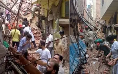 दिल्ली में बिल्डिंग गिरने से तीन मजदूरों की मौत