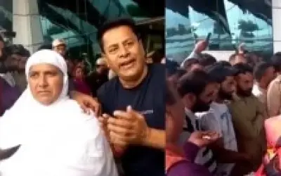 कश्मीरी पंडितों ने श्रीनगर हवाईअड्डे पर हज यात्रियों की उतारी आरती