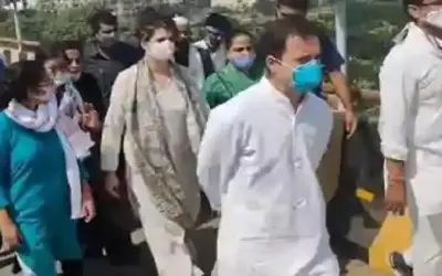 राहुल और प्रियंका गांधी हाथरस में गिरफ्तार