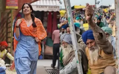 किसानों ने रोकी जान्हवी कपूर की शूटिंग