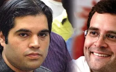 वरुण का हाथ राहुल के साथ