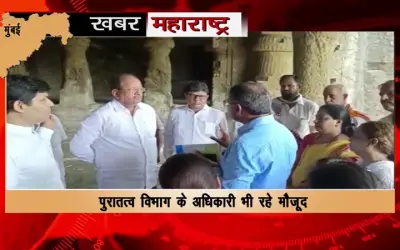 MP Gopal Shetty visited Mandapeshwar caves with Superintendent Archaeological Department officer